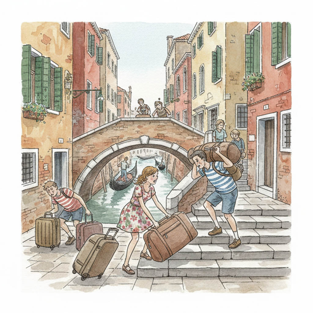 威尼斯很難搬行李 威尼斯很難搬行李